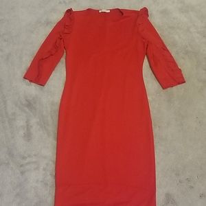 Zara bright red dress